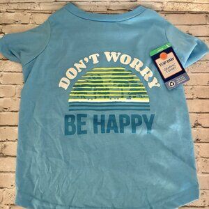Top Paw “Don’t Worry Be Happy” Blue Dog Shirt Size Large NWT